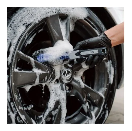 Brosse spirale en poils pour jantes, bleue – M358